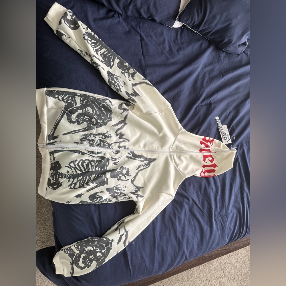 Omirad Skeleton Print Zip-Up Jacket Size S